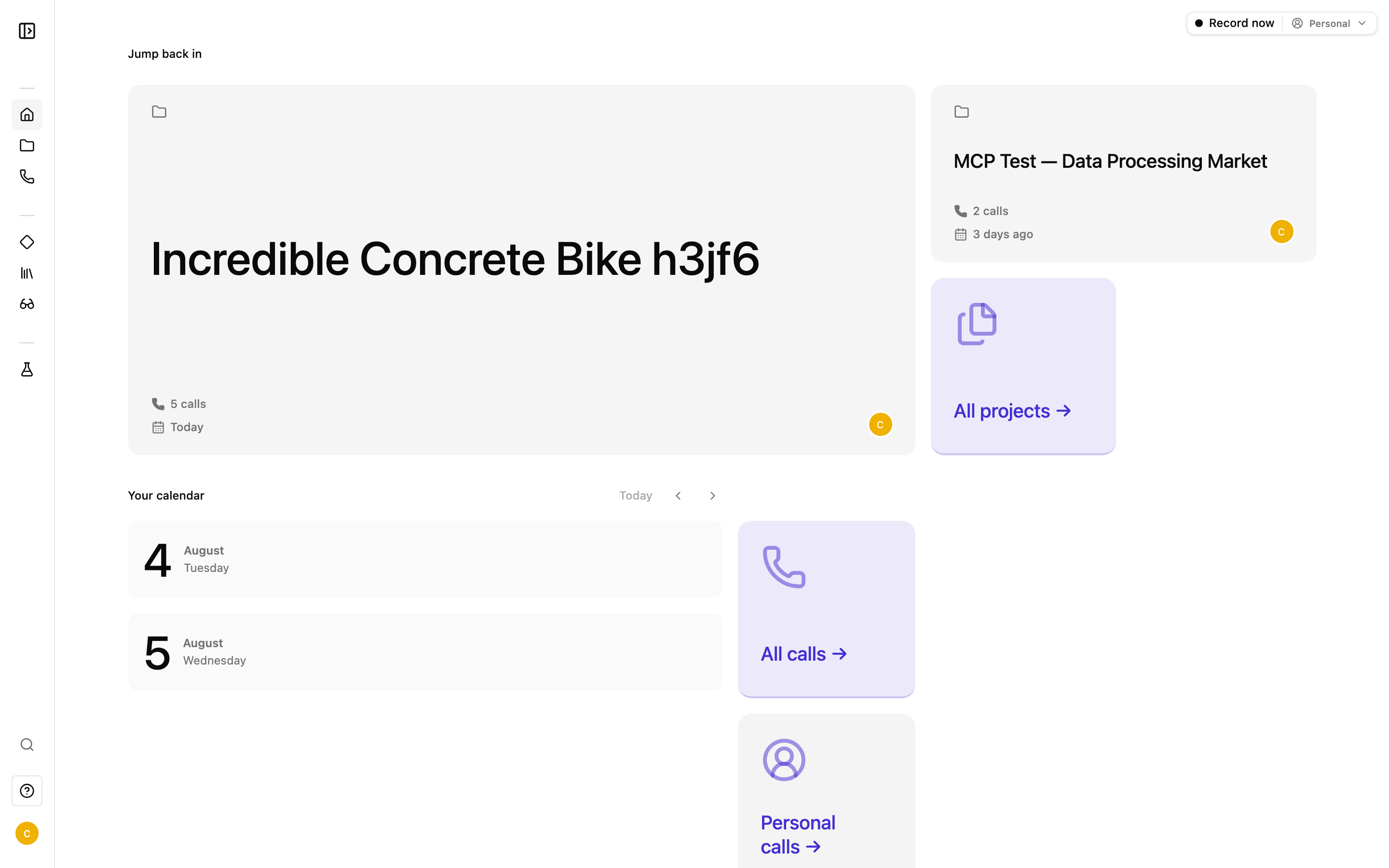 The Settings modal open on the Profile tab, showing the avatar, name, and email fields